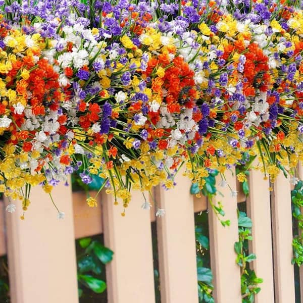 2.6 in Multi-Colored 40 Bundles Outdoor Artificial Flowers UV