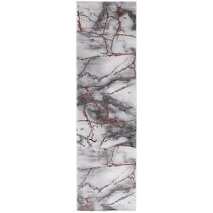 Craft Gray/Brown 2 ft. x 16 ft. Distressed Abstract Runner Rug
