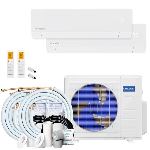 MRCOOL Olympus 27,000 BTU 2.25-Ton 2-Zone 23.8 SEER Ductless Mini-Split AC and Heat Pump with 9K+18K and 2-16 ft. Lines - 230V