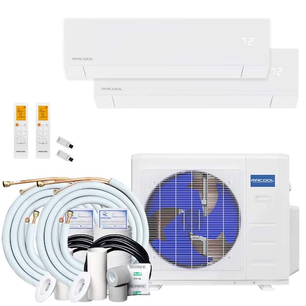 MRCOOL Olympus 27,000 BTU 2.25-Ton 2-Zone 23.8 SEER Ductless Mini-Split AC and Heat Pump with 9K+18K and 2-25 ft. Lines - 230V