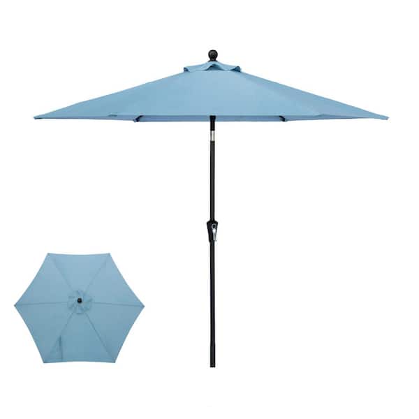 Suna OUTDOOR 9 ft. Market Aluminum Crank and Tilt Patio Umbrella in light blue
