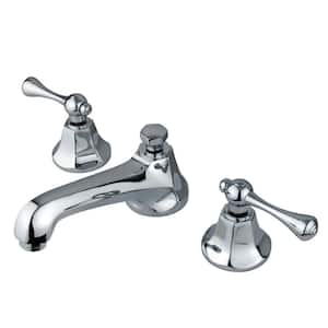 Metropolitan 8 in. Widespread 2-Handle Bathroom Faucets with Brass Pop-Up iin Polished Chrome