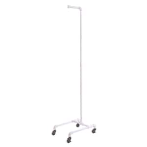 Pipeline 21 in. W x 60 in. H White Metal Single-Item Rolling Clothes Rack