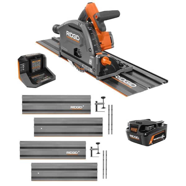 18V Brushless Cordless Track Saw Kit with 6.0 Ah Max Output Battery and Charger with Extra 60" Track