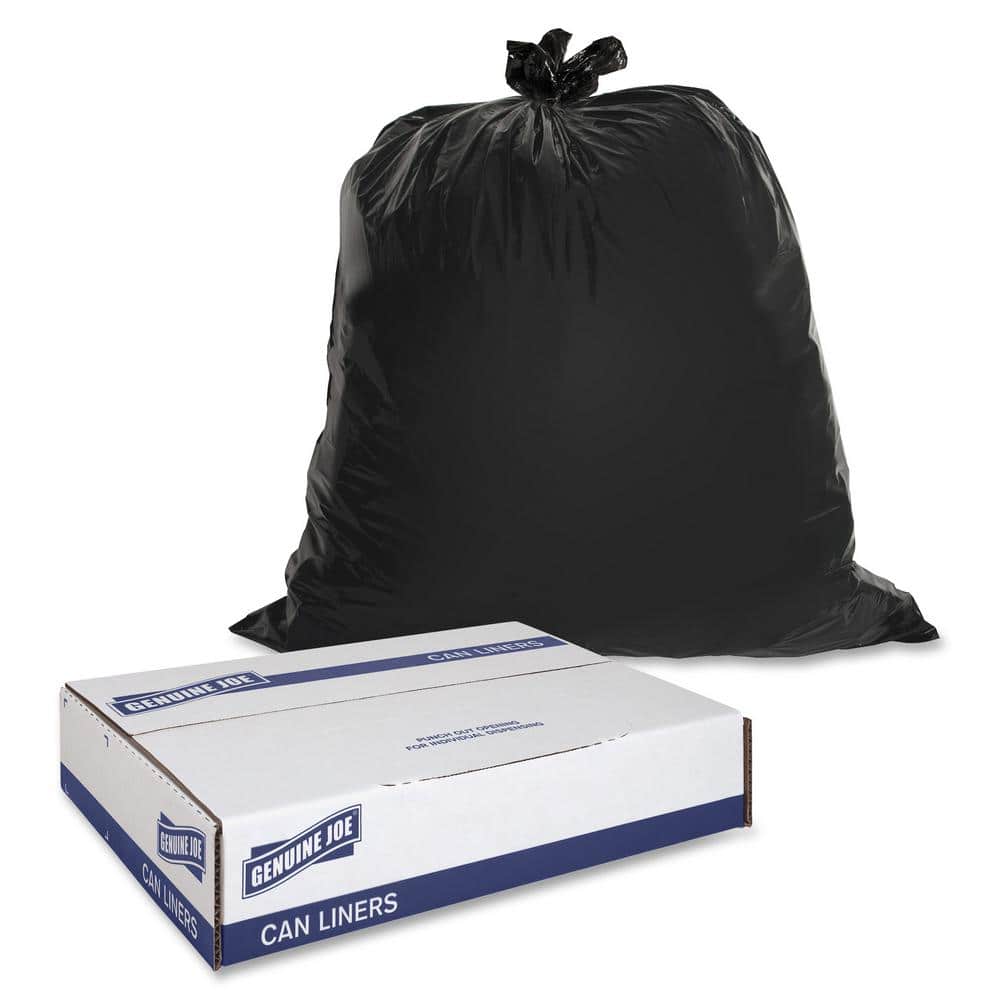 Heavy-Duty Black Recycled Plastic Trash Bags 45 Gallon