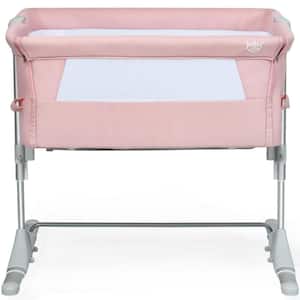 Pink Portable Baby Bed Side Sleeper Bassinet Crib with Carrying Bag