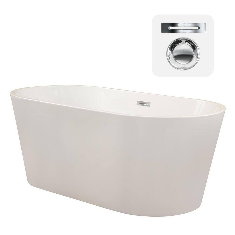 Cielo 67.3'' White Freestanding Acrylic Bathtub