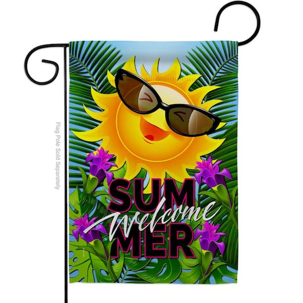 Breeze Decor 13 in. x 18.5 in. Joyful Sun Fun in The Garden Flag 2-Sided Summer Decorative Vertical Flags