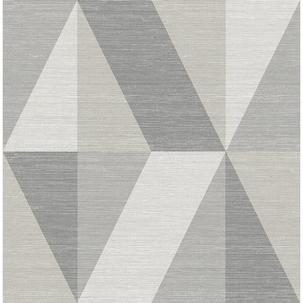 A-Street Prints Winslow Stone Geometric Faux Grasscloth Wallpaper