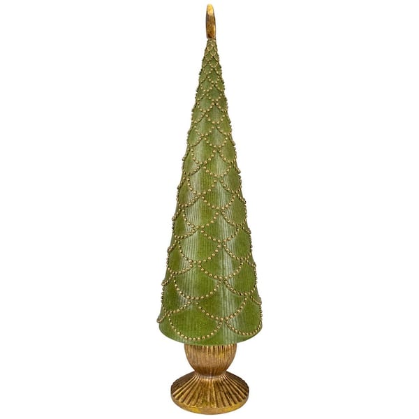 Christmas tree on golden pedestal popular set of 2