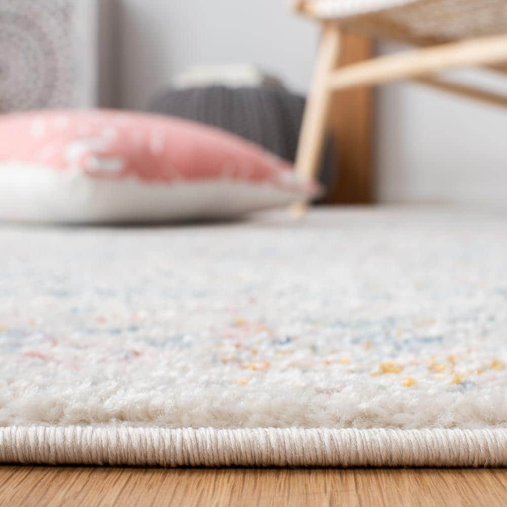 Ivory and Terracotta 9' x 12' Wool and Synthetic Area Rug