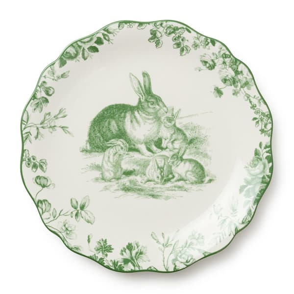 Le Jardin 11 in. Green Dinner Plate (Set of 4)