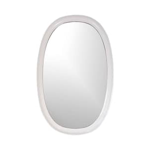 24 in. x 38 in. Maison, White Modern Oval Mirror