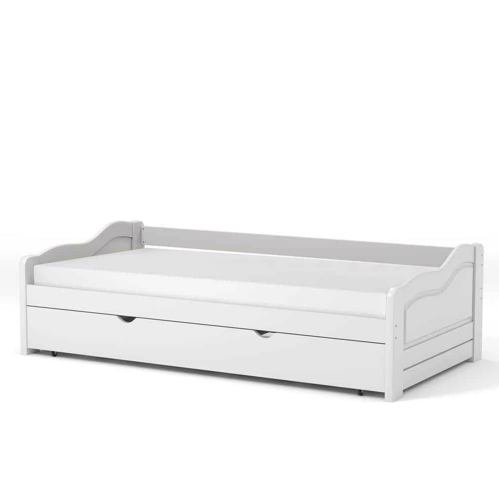 Furniture of America Ruskin White Twin Day Bed With Trundle IDF1737WH