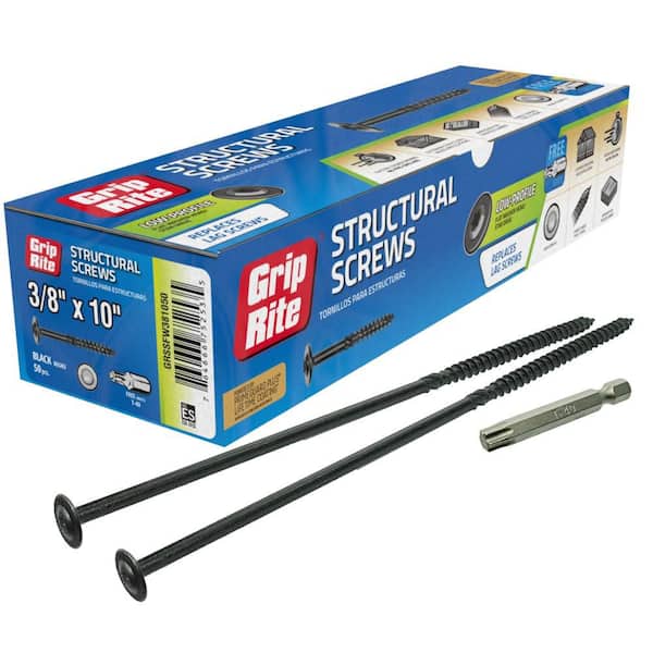 3/8 in. x 10 in. Star Drive T-30 Flat Head Structural Screws 50-Per Box
