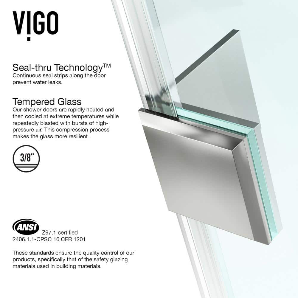 Piedmont Brushed Nickel Frameless Neo-Angle Shower Enclosure with Clear Glass