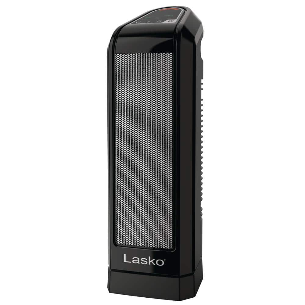 Lasko 1500-Watt 16 in. Electronic Ceramic Tower Space Heater in Black with Touch Control and Adjustable Thermostat -  CT16558