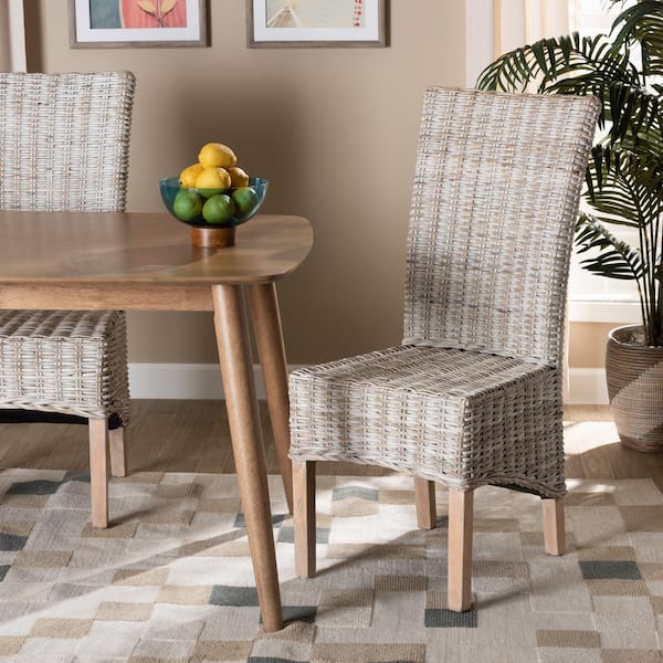 Trianna White Rattan Dining Chair