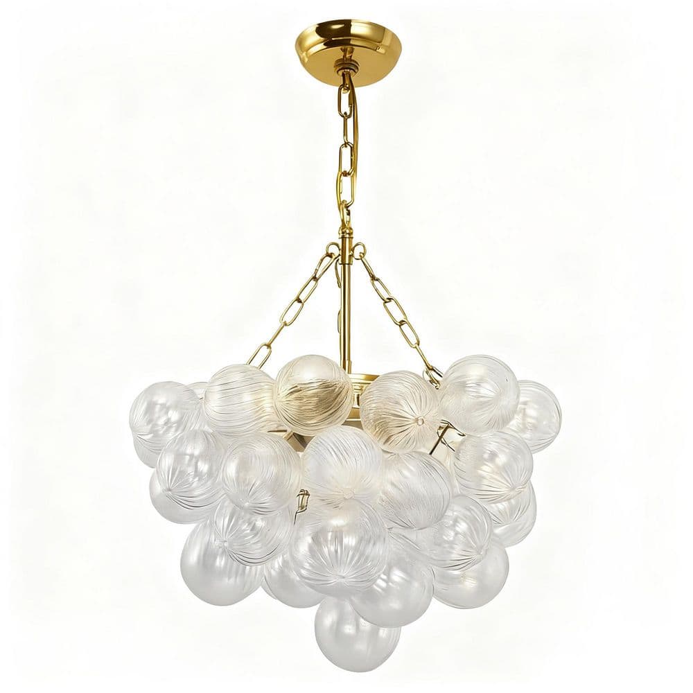 Modern Luxury Gold Chandelier Layered Glass Bubble Pendant Light, RGBCW Multi-Color Hanging Ceiling Lamp for Living Room price history on PriceWatchPro