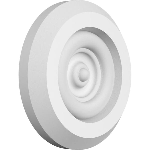 Ekena Millwork 3-in W x 3-in H x-1/2-in P Standard Grayson Bullseye Rosette with Beveled Edge (2-Pack)