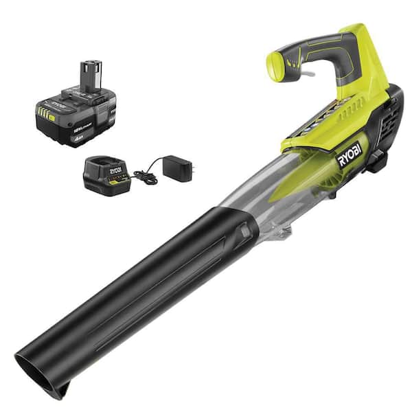 RYOBI - ONE+ 18V 100 MPH 280 CFM Cordless Battery Variable-Speed Jet Fan Leaf Blower with 4.0 Ah Battery and Charger