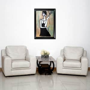 29 in. x 41 in. "Bad Habits Reproduction with Black Satin Frame" by Elwira Pioro Framed Wall Art