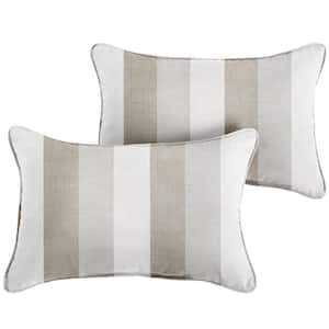 Sunbrella Direction Linen Rectangle Indoor/Outdoor Lumbar Pillow (2-Pack)