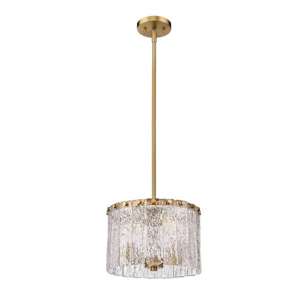 Glacier 3-Light Modern Gold Pendant-Light with Glass Shade