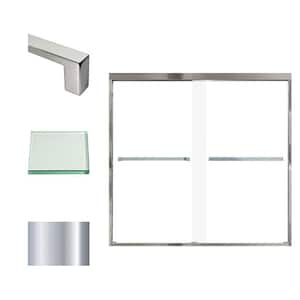 Frederick 59 in. W x 58 in. H Sliding Semi-Frameless Shower Door in Polished Chrome with Clear Glass