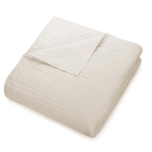1977 DRY GOODS AUTHENTIC & HANDCRAFTED Atmosphere Double Gauze Cotton Ivory King Quilt