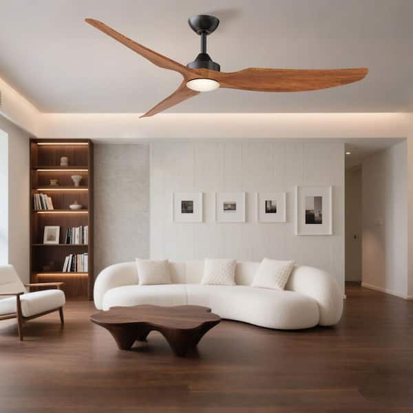 Breezism Sylfan 60 in. Indoor Black Ceiling Fan with Solid Wood