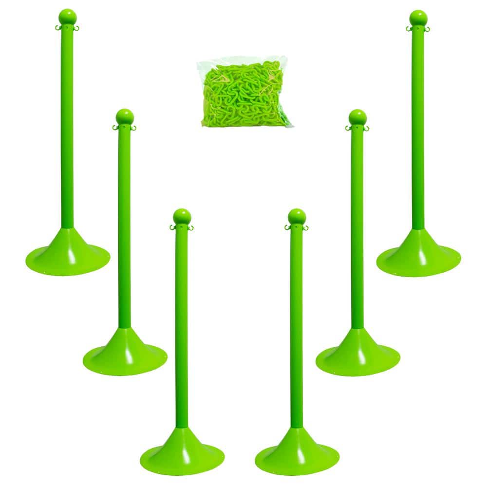 2 in. Light Duty Stanchion and Chain Kit in Safety Green price history on PriceWatchPro