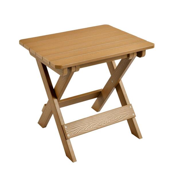 HOOOWOOO Lanier Teak Color Rectangle Plastic Outdoor Folding