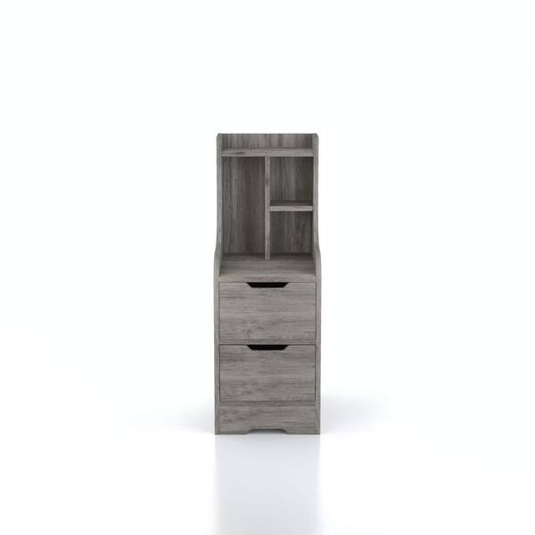 Furniture of America Forstberg 2Drawer Vintage Gray Oak Nightstand (31.5 in. H x 11.5 in. W x