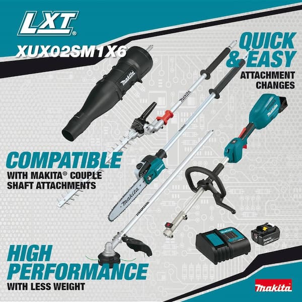 18V LXT Couple Shaft Power Head Kit w/String Trimmer, Pole Saw, Articulating Hedge Trimmer & Blower Attachments, 4.0Ah