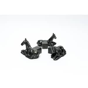 Potty Feet Bronze Antique Horse Laying (Set of 3)