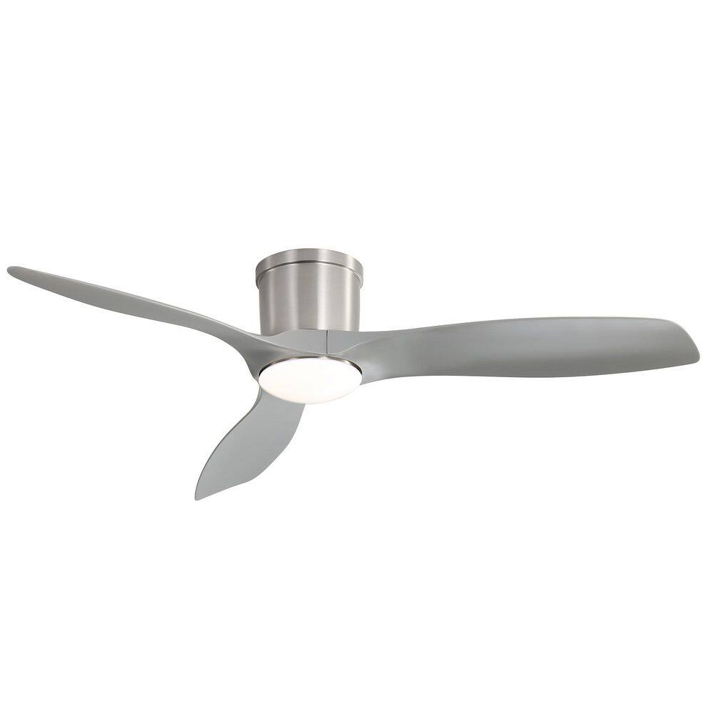 52 in. Smart Indoor Nickel Flush Mount Standard Ceiling Fan with Dimmable Light and Remote Control price history on PriceWatchPro