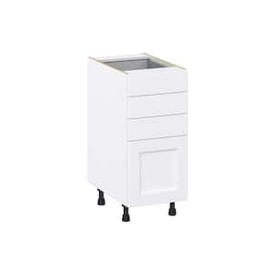 Mancos Bright White Shaker Assembled Base Kitchen Cabinet with 4 Drawer (15 in. W x 34.5 in. H x 24 in. D)