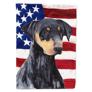 0.91 ft. x 1.29 ft. Polyester USA American Flag with Doberman 2-Sided 2-Ply Garden Flag