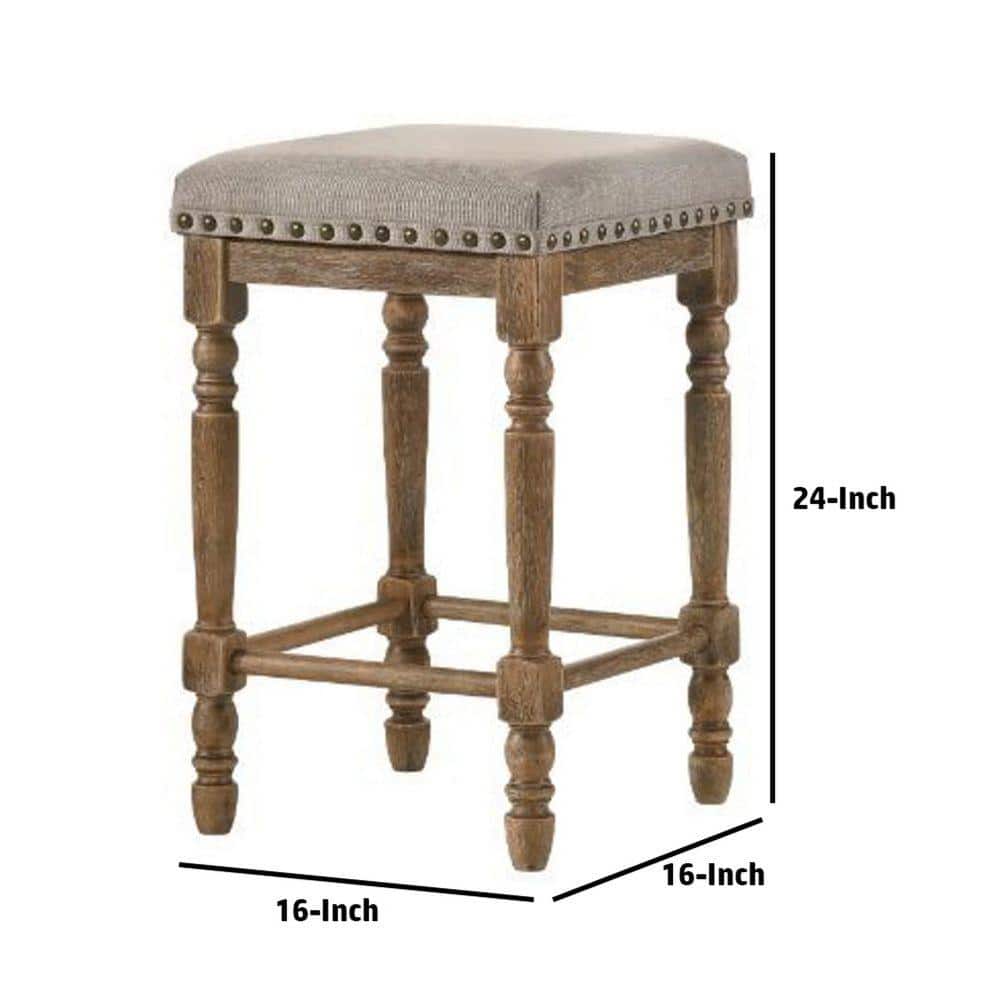 Classic Gray Wood Swivel Counter Height Stool, Set of 2