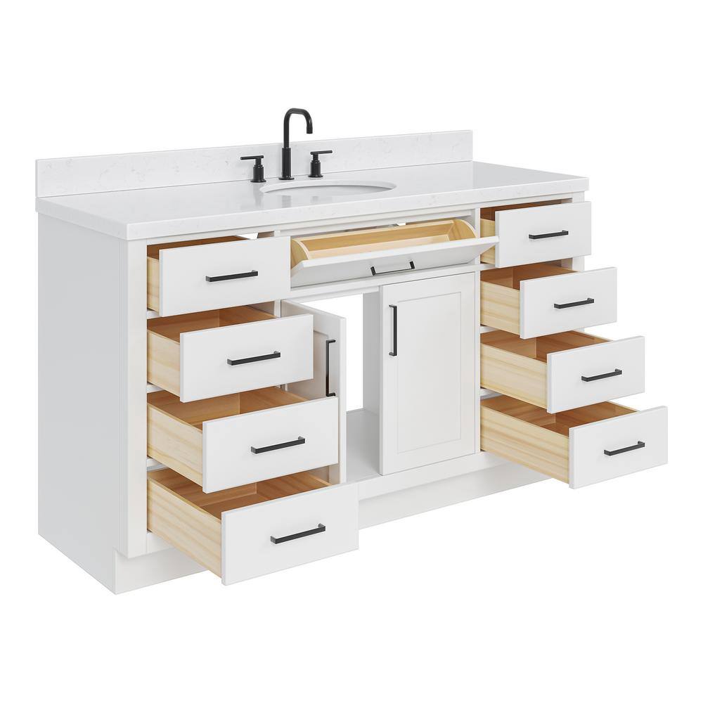 Hepburn 60" White Freestanding Single Basin Vanity Set