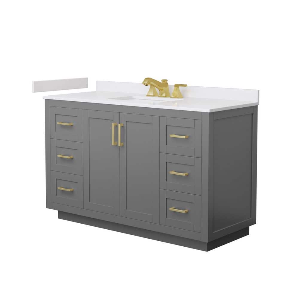 Miranda 54 in. Single Freestanding Dark Gray Bath Vanity with White Cultured Marble Top Assembled price history on PriceWatchPro