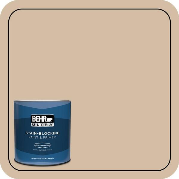 BEHR ULTRA 1 qt. Home Decorators Collection #HDC-MD-12 Tiramisu Cream Extra Durable Satin Enamel Interior Paint & Primer