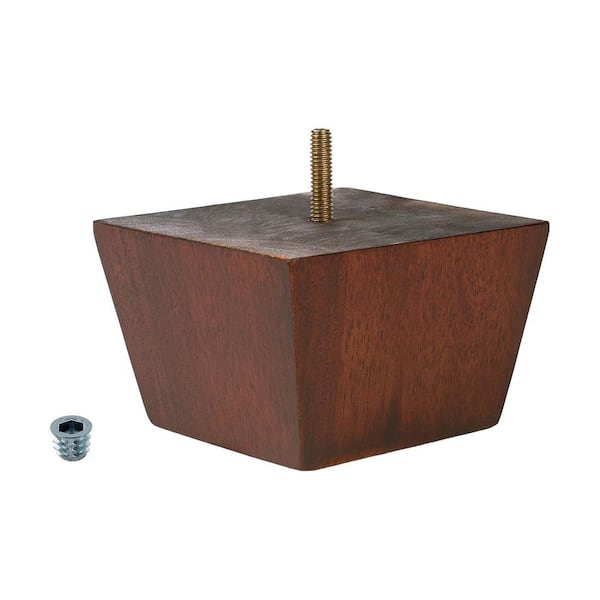 American Pro Decor 2-3/4 in. x 4-3/8 in. Stained Cherry Solid Hardwood Square Bun Foot