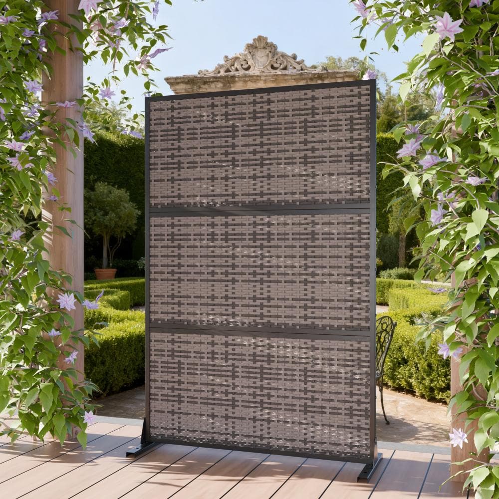 72 in. x 47 in. Black Cross Pattern Wicker Plastic Privacy Screen Fence Panels 3-Pack 3-Pack price history on PriceWatchPro
