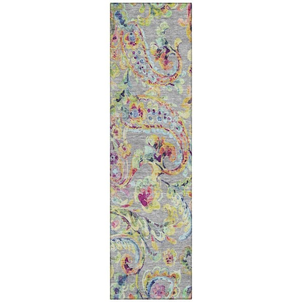Chantille Machine Washable Indoor/Outdoor Abstract ACN834 Gray 2 ft. 3 in. x 7 ft. 6 in. Area Rug