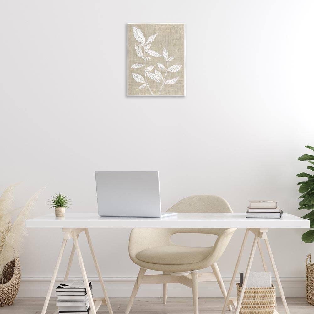 Leaves on Distressed Textile by Melissa Wang Unframed Nature Graphic Art Print 14 in. x 11 in. price history on PriceWatchPro