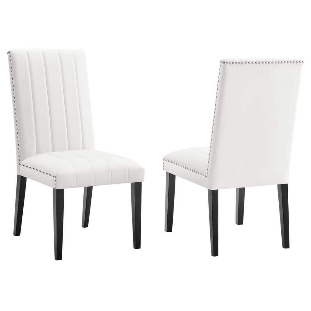 Catalyst White Performance Velvet Dining Side Chairs (Set of 2)
