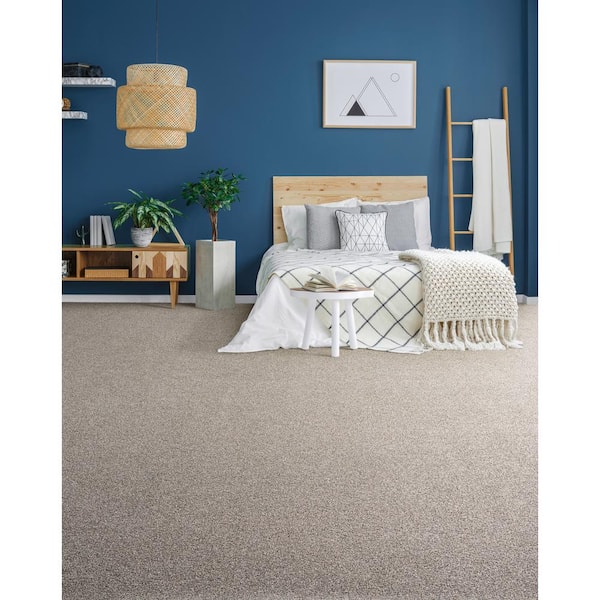 Hazelton I - Groovy - White 40 oz. Polyester Texture Carpet - Installation Required