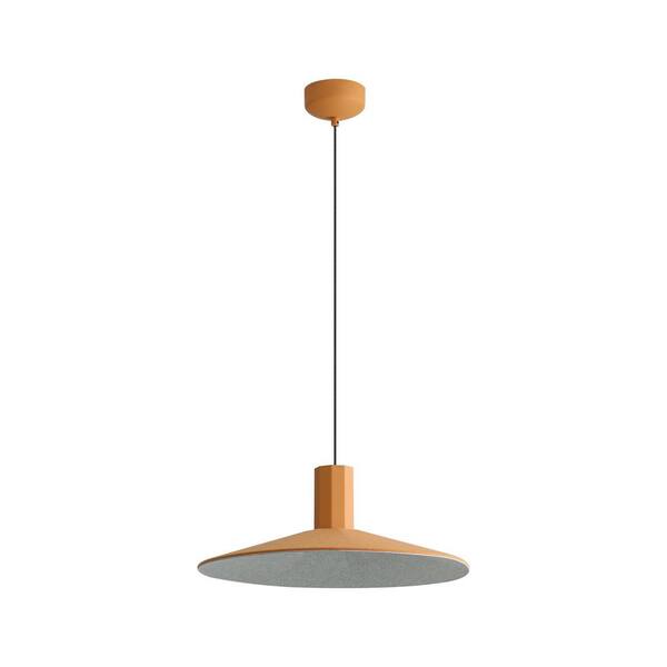 Golden Lighting - Faroe 12-Watt 1 Light Earth Yellow/Grey Integrated LED Pendant Light with Earth Yellow/Grey Shade